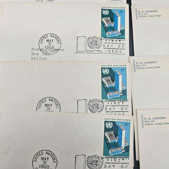 United Nations 1968 First Day Of Issue 6¢ Stamps Envelopes Lot LI3004 - Picture 3 of 6